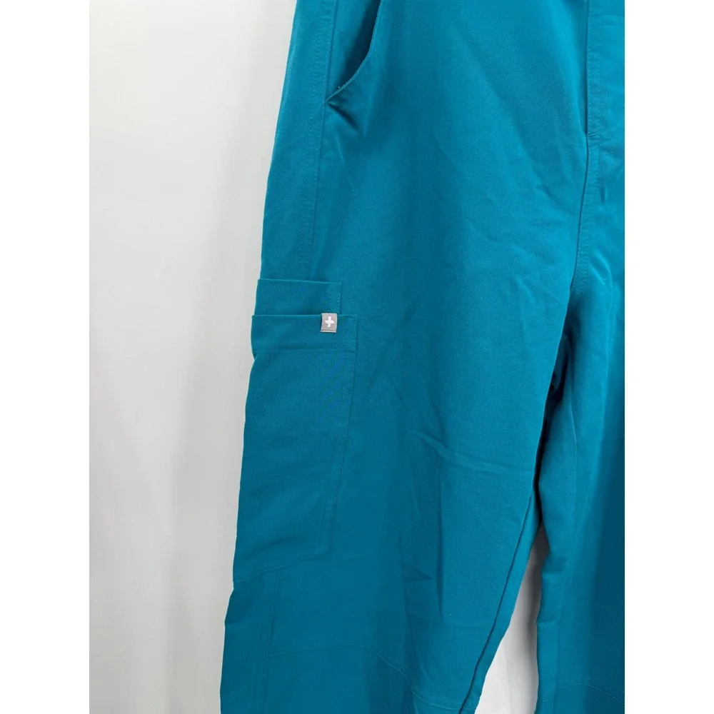 FIGS M/T Scrub Pants Mens Teal Blue Technical Collection Cargo Straight Tall